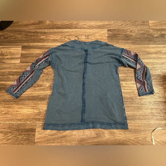 SUNDANCE Embroidered Pullover Large Faded Blue - Picture 2 of 9